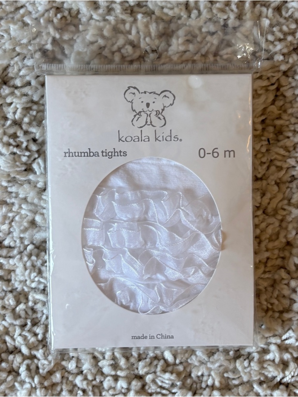 Koala Kids White Rhumba Tights 0-6 Months NIP Baby Girl Ruffle